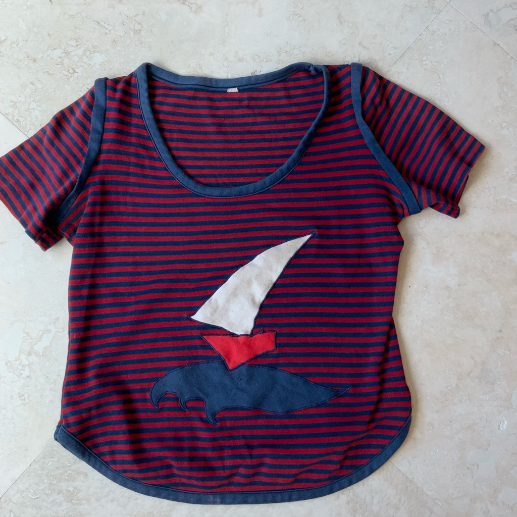 Sailor Red & Navy Inspired Vintage Top Jr Sz 11/12